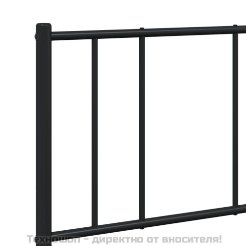 Метална рамка за легло с горна табла, бяла, 120x200 см