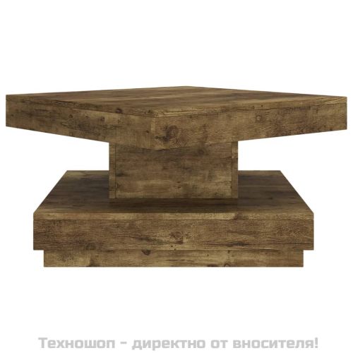 Маса за кафе, тъмнокафява, 60x60x35 см, МДФ
