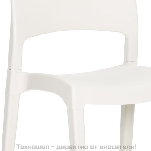 Градински столове 2 бр бели полипропилен