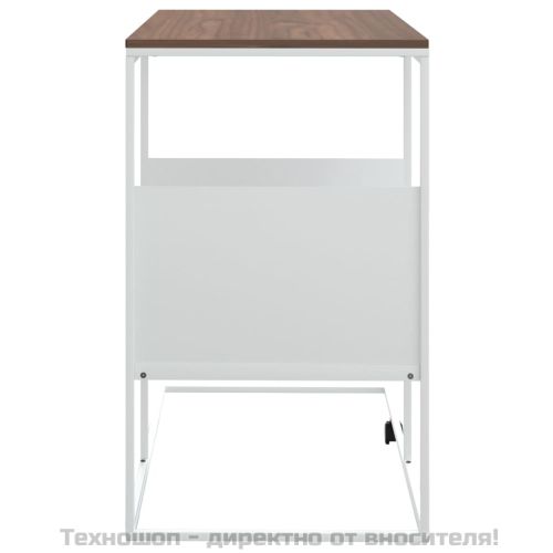Странична маса, бяла, 55x36x59,5 см, инженерно дърво