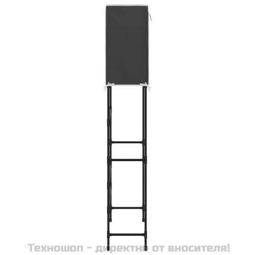 2-етажен стелаж за над пералня черен 71x29,5x170,5 см желязо