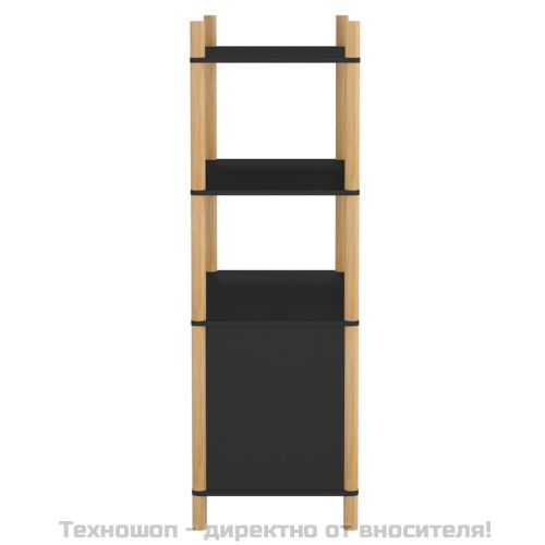 Висок шкаф, черен, 80x40x121 см, инженерно дърво