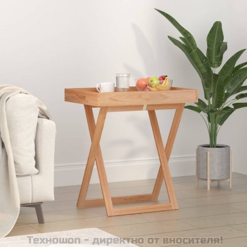 Сгъваема маса с табла 52x36x56,5 см масивна орехова дървесина