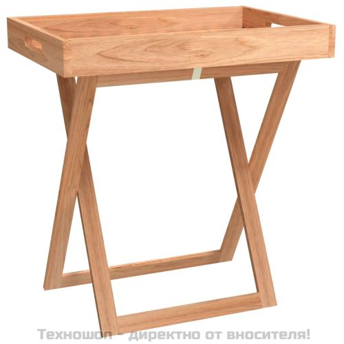 Сгъваема маса с табла 52x36x56,5 см масивна орехова дървесина