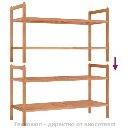 Поставки за обувки, 2 бр, 69x27x41 см, орехово дърво масив