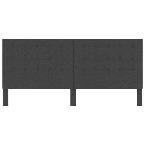 Тапицирана табла за спалня тъмносива текстил 200x200 см