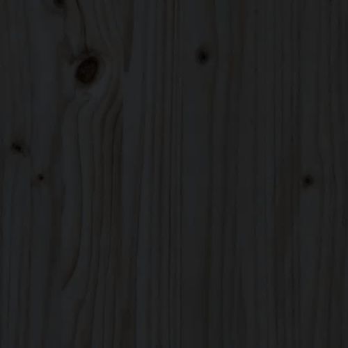 Рамка за легло с табла, черна, 200x200 см, масивно дърво