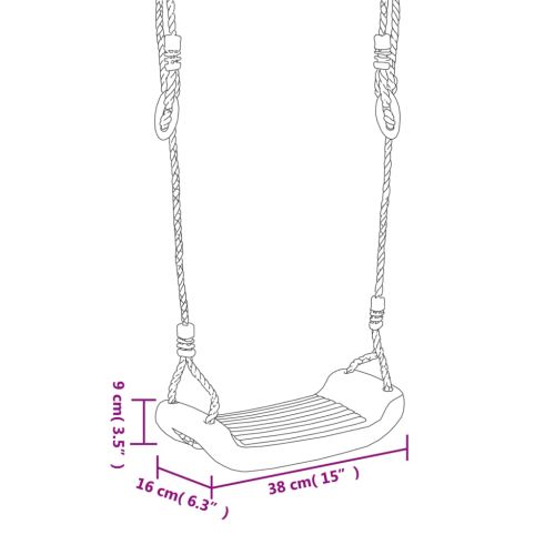 Детски люлки с въжета, 2 бр, сини, 38x16 см, полиетилен