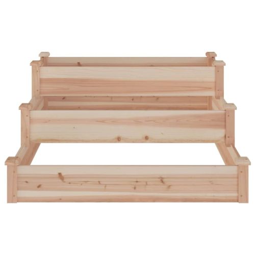 Градинско повдигнато легло, 120x120x56 см, масивна ела