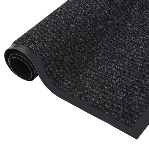 Изтривалка раирана, антрацит, 80х120 см