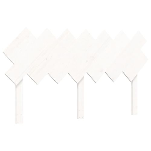 Легло за възрастни с табла, бяло, King Size, масивно дърво