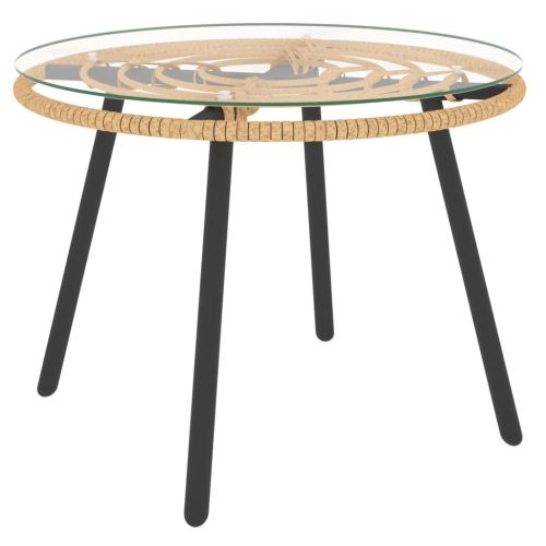 Градински комплект с тъмносиви възглавници 3 части полиратан