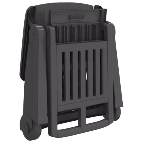 Сгъваем шезлонг с колела, антрацит, PP