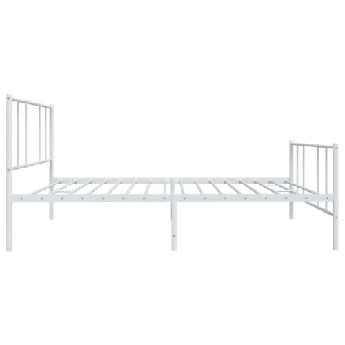 Метална рамка за легло с горна и долна табла, бяла, 90x200 см