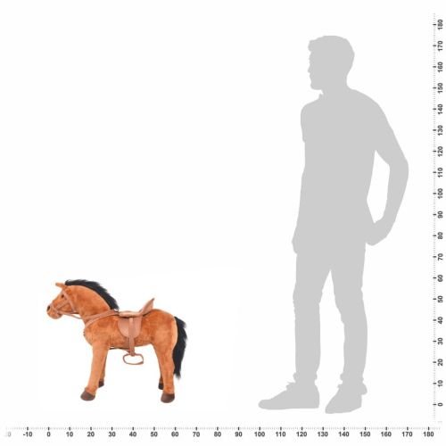 Плюшено детско конче за яздене, кафяво