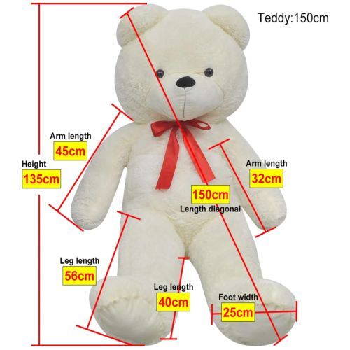 Мека плюшена играчка мече XXL бяло 135 см
