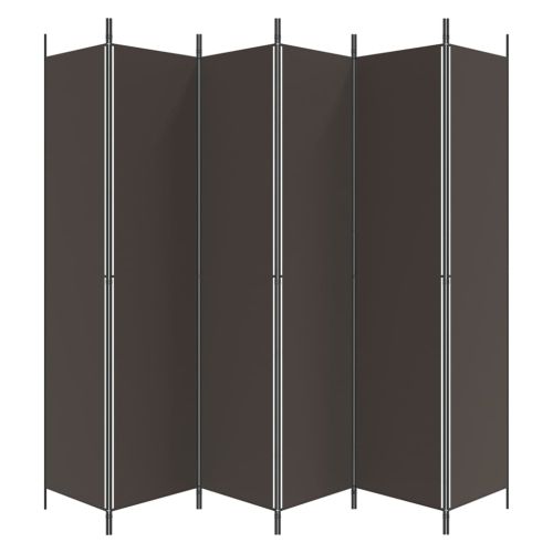 Параван за стая, 6 панела, кафяв, 300x220 см, плат