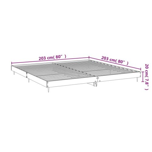 Рамка за легло, бял гланц, 200x200 см, инженерно дърво