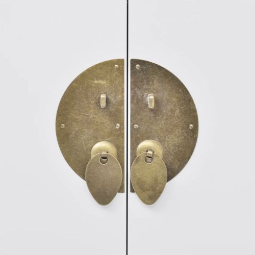 Бюфет китайски стил, масивно дърво, бял