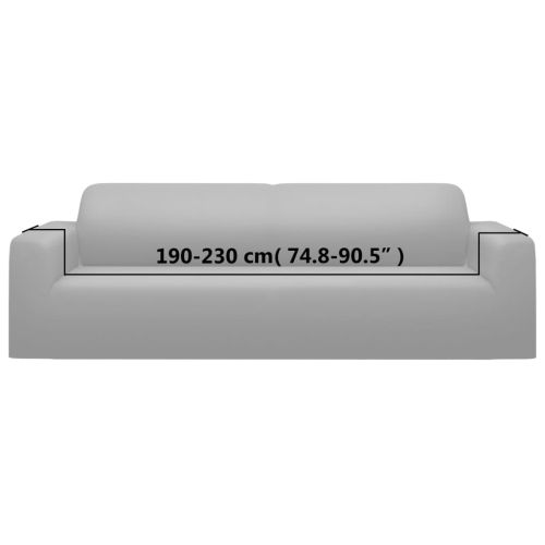 Разтеглив калъф за 3-местен диван, сив, полиестерно жарсе