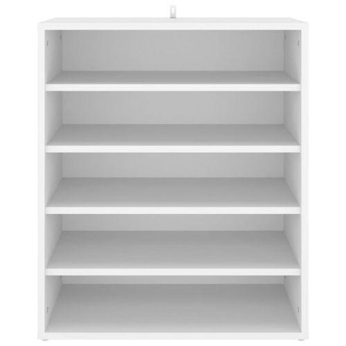 Шкаф за обувки, бял, 60x35x70 см, инженерно дърво