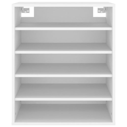 Шкаф за обувки, бял, 60x35x70 см, инженерно дърво