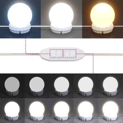 Тоалетка с LED, сив сонома, 86,5x35x136 см