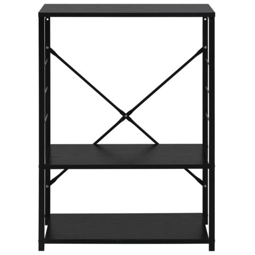 Шкаф за микровълнова, черен, 60x39,6x79,5 см, инженерно дърво