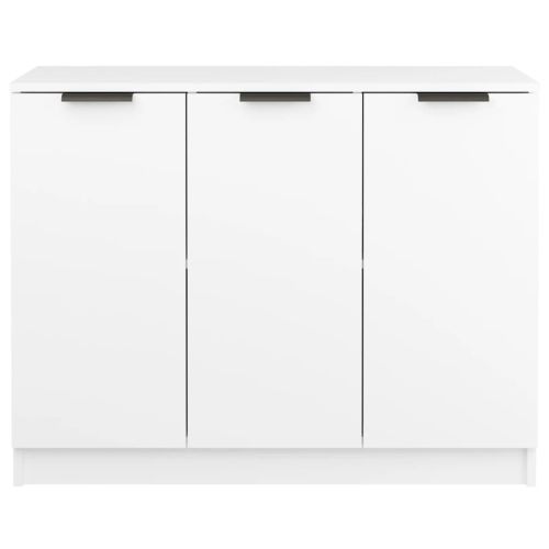 Сайдборд, бял, 90,5x30x70 см, инженерно дърво
