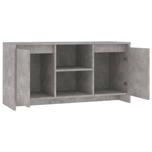 ТВ шкаф, бетонно сиво, 102x37,5x52,5 см, инженерно дърво
