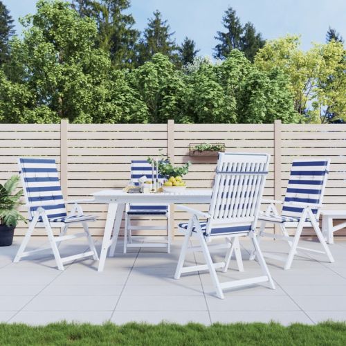 Палетни възглавници за дивани, 4 бр, синьо-бели ивици, текстил