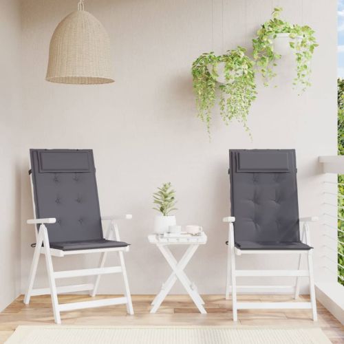 Възглавници за столове с облегалка 2 бр антрацит Оксфорд плат