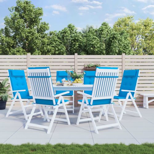 Възглавници за столове с облегалка 6 бр светлосини Оксфорд плат