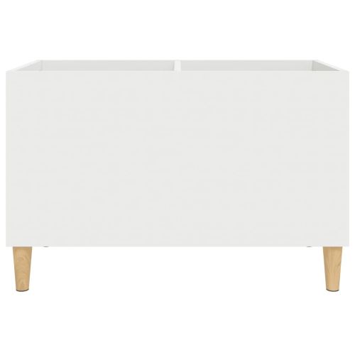 Шкаф за грамофонни плочи бял 74,5x38x48 см инженерно дърво