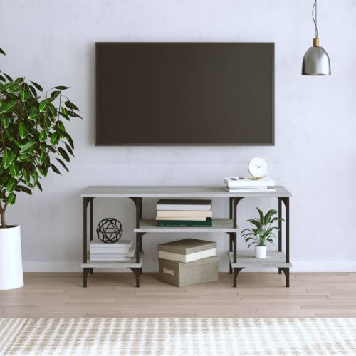 ТВ шкаф, сив сонома, 102x35x45,5 см, инженерно дърво