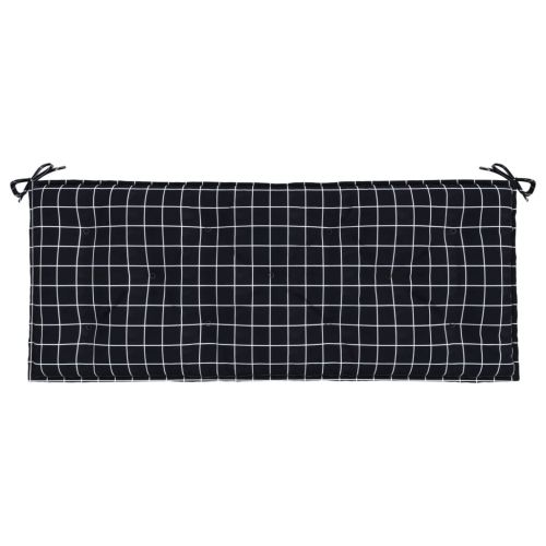 Възглавници за градински пейки 2 бр черно каре 120x50x7 см плат