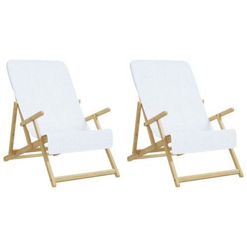 Плажни кърпи 2 бр бели 60x135 см текстил 400 GSM