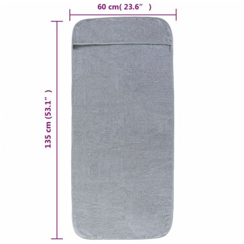 Плажни кърпи 2 бр сиви 60x135 см текстил 400 GSM