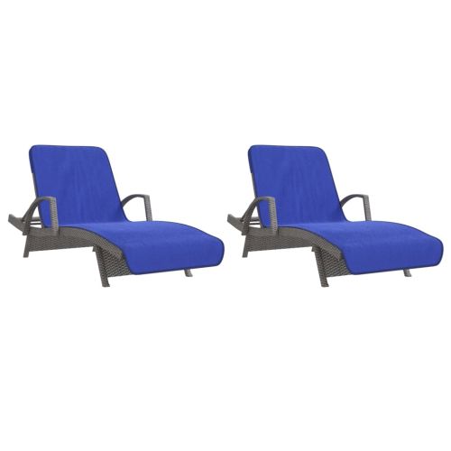 Плажни кърпи 2 бр кралско сини 75x200 см текстил 400 GSM