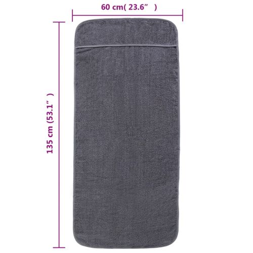Плажни кърпи 6 бр антрацит 60x135 см текстил 400 GSM