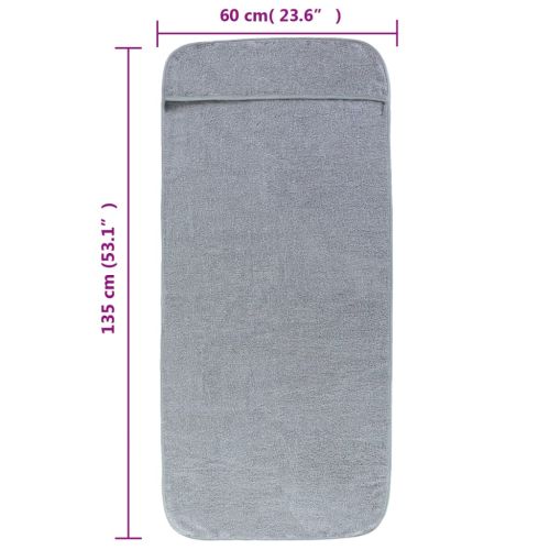 Плажни кърпи 6 бр сиви 60x135 см текстил 400 GSM