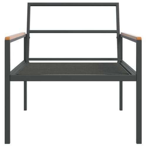 Градински комплект от 4 части с възглавници антрацит стомана