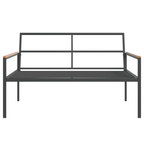 Градински комплект от 4 части с възглавници антрацит стомана