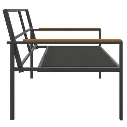 Градински комплект от 4 части с възглавници антрацит стомана