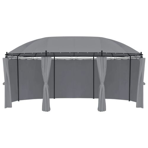 Градинска шатра със завеси, 520x349x255 см, антрацит