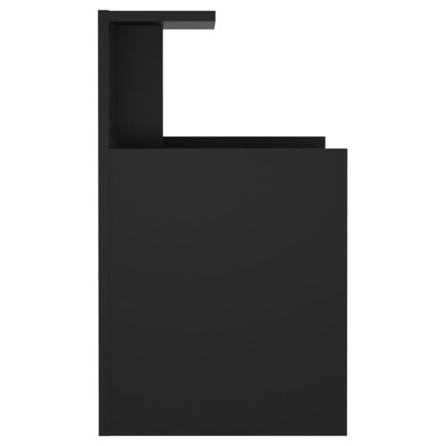 Нощни шкафчета, 2 бр, черни, 40x35x60 см, инженерно дърво