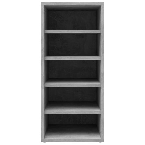 Шкаф за обувки, бетонно сив, 31,5x35x70 см, инженерно дърво