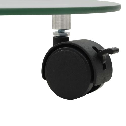 Стойки за саксии с колела 4 бр 28 см закалено стъкло кръгли