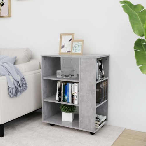 Подвижен шкаф, бетонно сив, 60x35x75 см, инженерно дърво