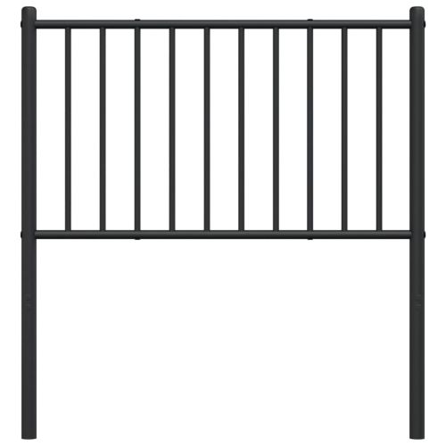 Метална резервна табла за легло, черна, 100 см